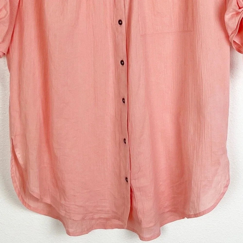 William Rast Blouse Top Large Peach Pink NWT Casual Tunic Spring Summer